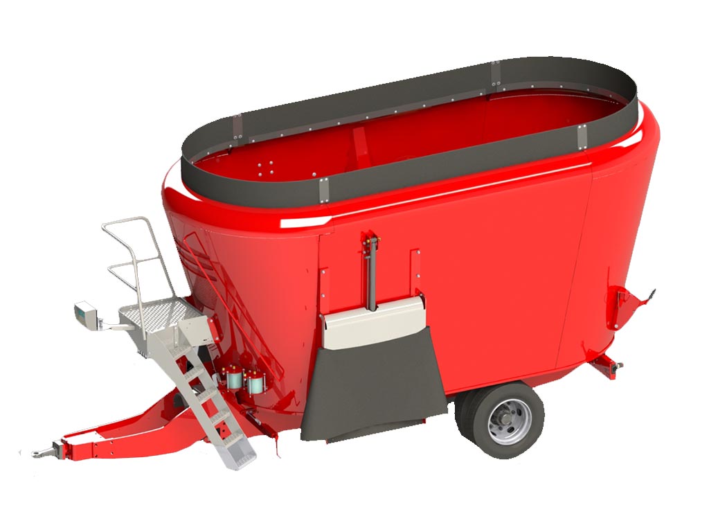 Röd mixervagn Peecon-Topliner