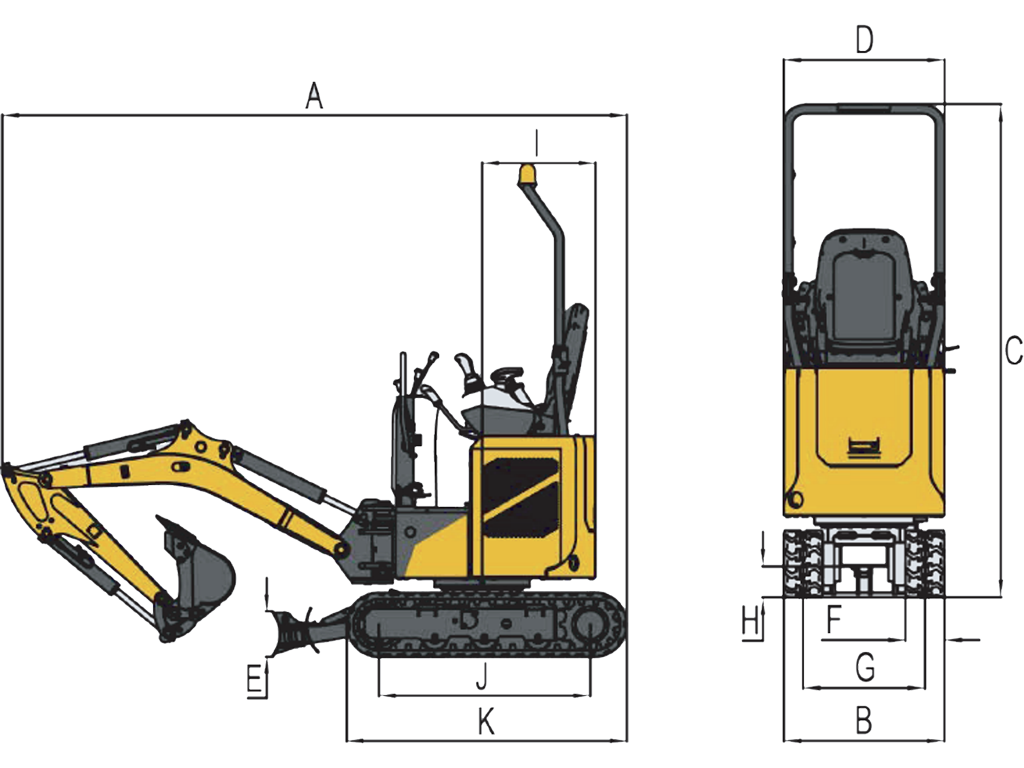Dimensioner för Sany SY10U