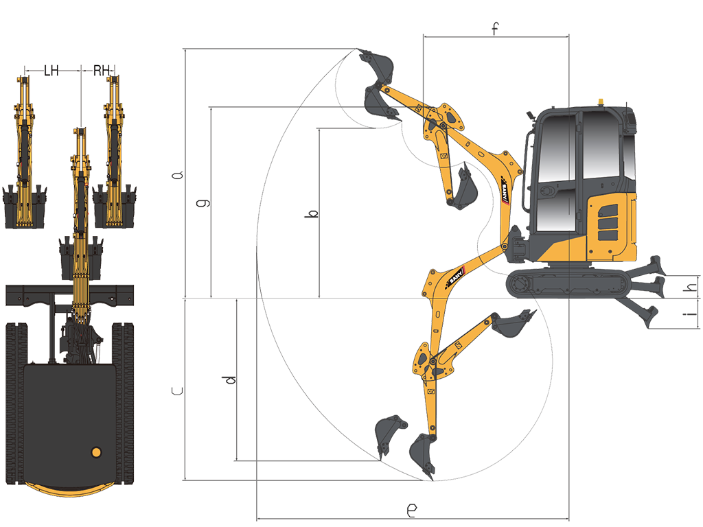 Dimensioner Sany SY20C