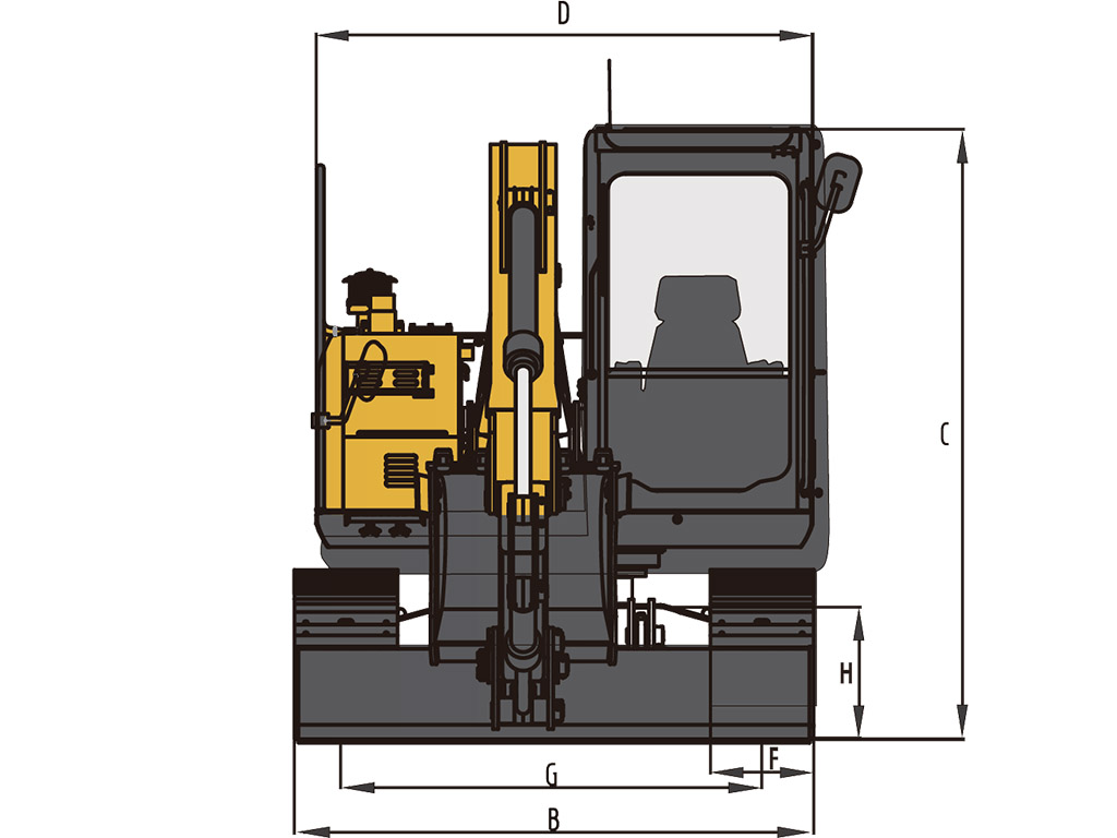 Dimensioner Sany SY95C